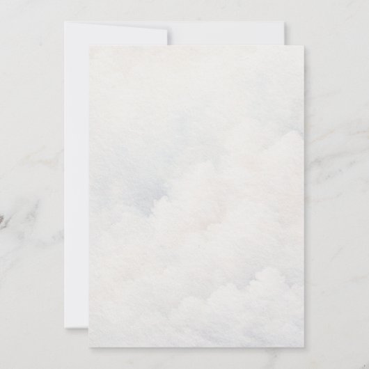 Über dem Mond Gold White Sky Babydusche Einladung (Rückseite)