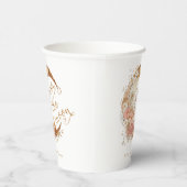 Über dem Mond goldene Blumenmoon Babydusche Pappbecher (Rechts)