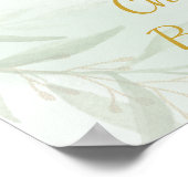 Über dem Mond Greenery Gold Babydusche Begrüßung P Poster (Ecke)