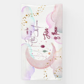 Über dem Mond herrlicher pastellfarbener Kindergeb Banner (Vertikal)