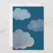 Über dem Mond herrlicher pastellfarbener Kindergeb Einladung (Rückseite)