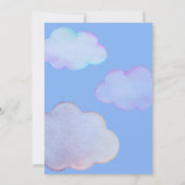 Über dem Mond herrlicher pastellfarbener Kindergeb Einladung (Rückseite)