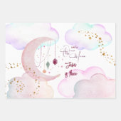 Über dem Mond herrlicher pastellfarbener Kindergeb Geschenkpapier Set (Vorderseite)
