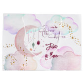 Über dem Mond herrlicher pastellfarbener Kindergeb Große Geschenktüte (Rückseite)