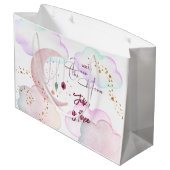 Über dem Mond herrlicher pastellfarbener Kindergeb Große Geschenktüte (Rückseite Schrägansicht)