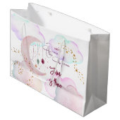 Über dem Mond herrlicher pastellfarbener Kindergeb Große Geschenktüte (Vorderseite Schrägansicht)