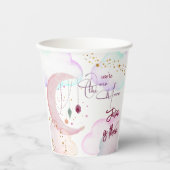 Über dem Mond herrlicher pastellfarbener Kindergeb Pappbecher (Vorderseite)