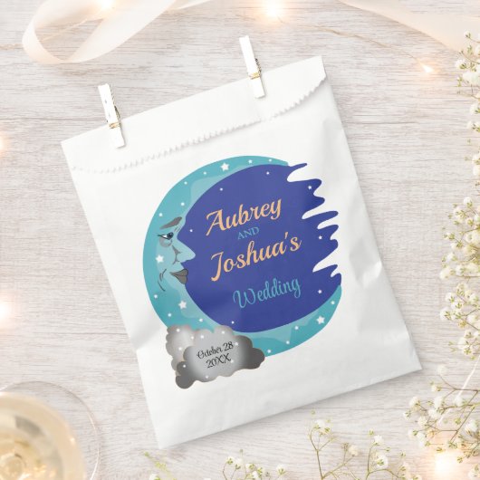 Über dem Mond Hochzeit Personalisierte Lieblings-T Geschenktütchen (Ausgeschnitten)