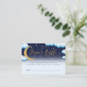 Über dem Mond Junge Duschkabine Windelwanne Begleitkarte (Stehend Vorderseite)