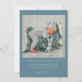 Über dem Mond Junge Foto Geburt Ankündigung (Rückseite)