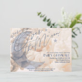 Über dem Mond Kinderdusche Einladung (Stehend Vorderseite)