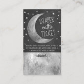 Über dem Mond | Kinderdusche-Windeln-Raffle-Ticket Begleitkarte (Vorderseite)