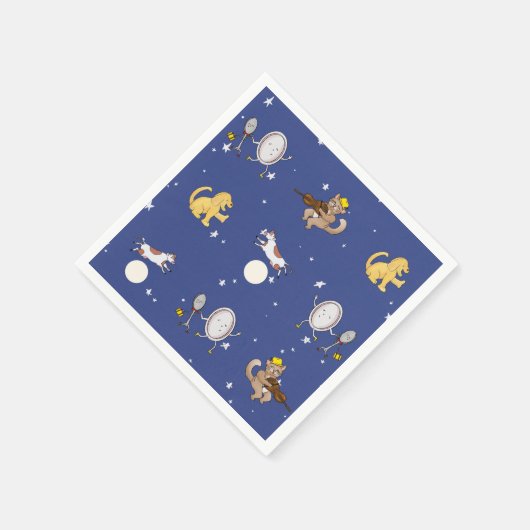 Über dem Mond Kinderzimmer Rhyme Babydusche Sip-n- Serviette (Ecke)