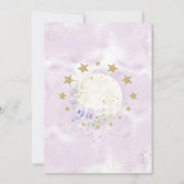 Über dem Mond | Lavender Gold Girl Baby Dusche Einladung (Rückseite)