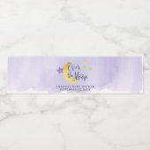 Über dem Mond, Lila Aquarellendusche Wasserflaschenetikett (Einzelnes Label)