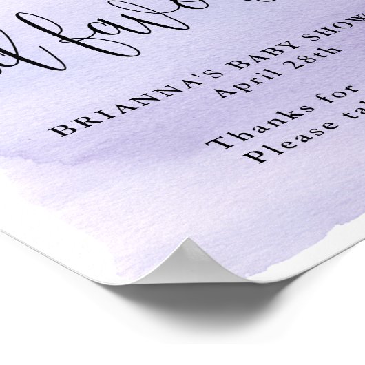 Über dem Mond, Lila Baby Dusche Leckereien und Gef Poster (Ecke)