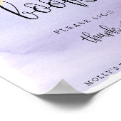 Über dem Mond Lila Baby Shower Gästebuch (Ecke)