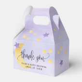Über dem Mond, Lila Babyduschenmoonsterne Geschenkschachtel (Rückseite)