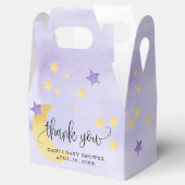 Über dem Mond, Lila Babyduschenmoonsterne Geschenkschachtel (Geöffnet)