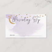 Über dem Mond Lila Eltern Tipp Jar Advice Card Begleitkarte (Vorderseite)