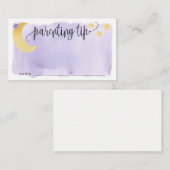 Über dem Mond, Lila Kinderkarte Begleitkarte (Vorne/Hinten)