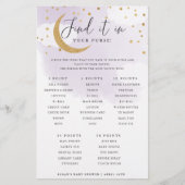 Über dem Mond Lila Pursuit Shower Game Card Flyer (Vorne)