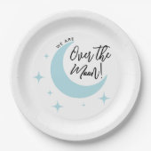 Über dem Mond Minimalistische Babydusche Pappteller (Vorderseite)