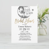 Über dem Mond Minimalistisches Brautparty Einladung (Stehend Vorderseite)