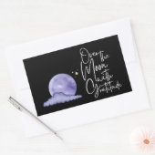 Über dem Mond mit Dankeschön-Aufkleber Rechteckiger Aufkleber (Umschlag)