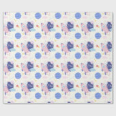 Über dem Mond mit einem niedlichen, sonnigen Astro Geschenkpapier (Flach)