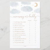 Über dem Mond Mommy oder Daddy Baby Shower Game (Vorderseite)