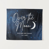 Über dem Mond Name Datum Kinderdusche Wandteppich (Vorderseite (Horizontal))