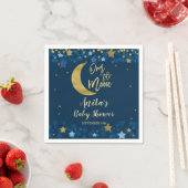 Über dem Mond Navy Baby Shower Gold Glitzer Serviette (Beispiel)