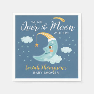 Über dem Mond Navy Blue Boy Baby Dusche Serviette