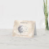 Über dem Mond Neutral Baby Dusche Danke Karte (Vorderseite)