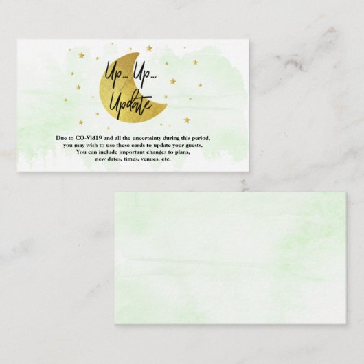 Über dem Mond | Neutrale Baby-Duschaktualisierkart Begleitkarte (Vorne/Hinten)