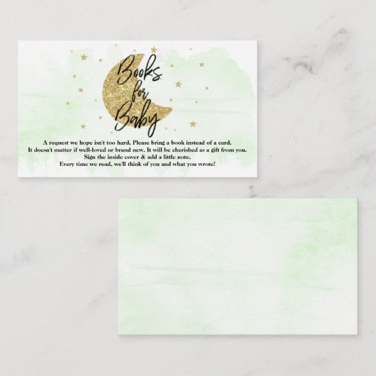 Über dem Mond | Neutrale Babyduschbücher für Kinde Begleitkarte (Vorne/Hinten)