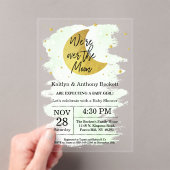 Über dem Mond | Neutrale Babydusche Acryleinladungen (Insitu (Handheld))