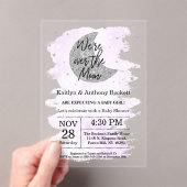 Über dem Mond | Neutrale Babydusche Acryleinladungen (Insitu (Handheld))