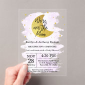 Über dem Mond | Neutrale Babydusche Acryleinladungen (Insitu (Handheld))