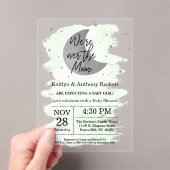 Über dem Mond | Neutrale Babydusche Acryleinladungen (Insitu (Handheld))