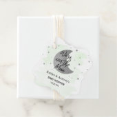 Über dem Mond | Neutrale Babydusche Geschenkanhänger (Beispiel)