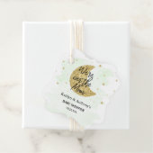 Über dem Mond | Neutrale Babydusche Geschenkanhänger (Beispiel)