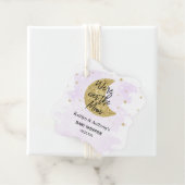 Über dem Mond | Neutrale Babydusche Geschenkanhänger (Beispiel)