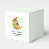 Über dem Mond | Neutrale Babydusche Geschenkschachtel (Vorderseite)