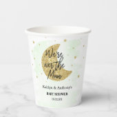 Über dem Mond | Neutrale Babydusche Pappbecher (Vorderseite)