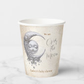 Über dem Mond - Neutrale Babydusche Pappbecher (Vorderseite)