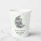 Über dem Mond | Neutrale Babydusche Pappbecher (Vorderseite)