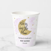 Über dem Mond | Neutrale Babydusche Pappbecher (Vorderseite)