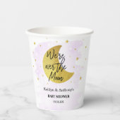 Über dem Mond | Neutrale Babydusche Pappbecher (Vorderseite)